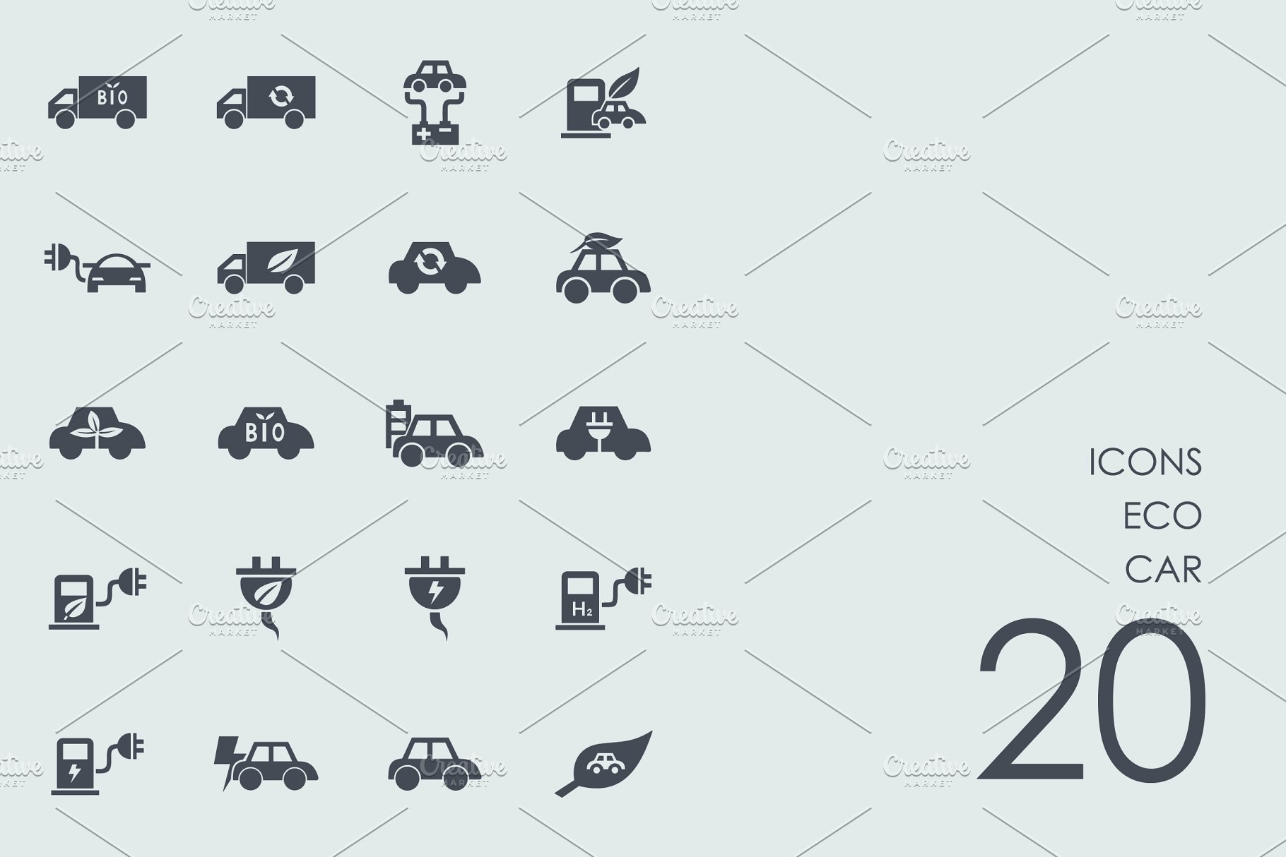 环保汽车图标 Eco car icons #91566