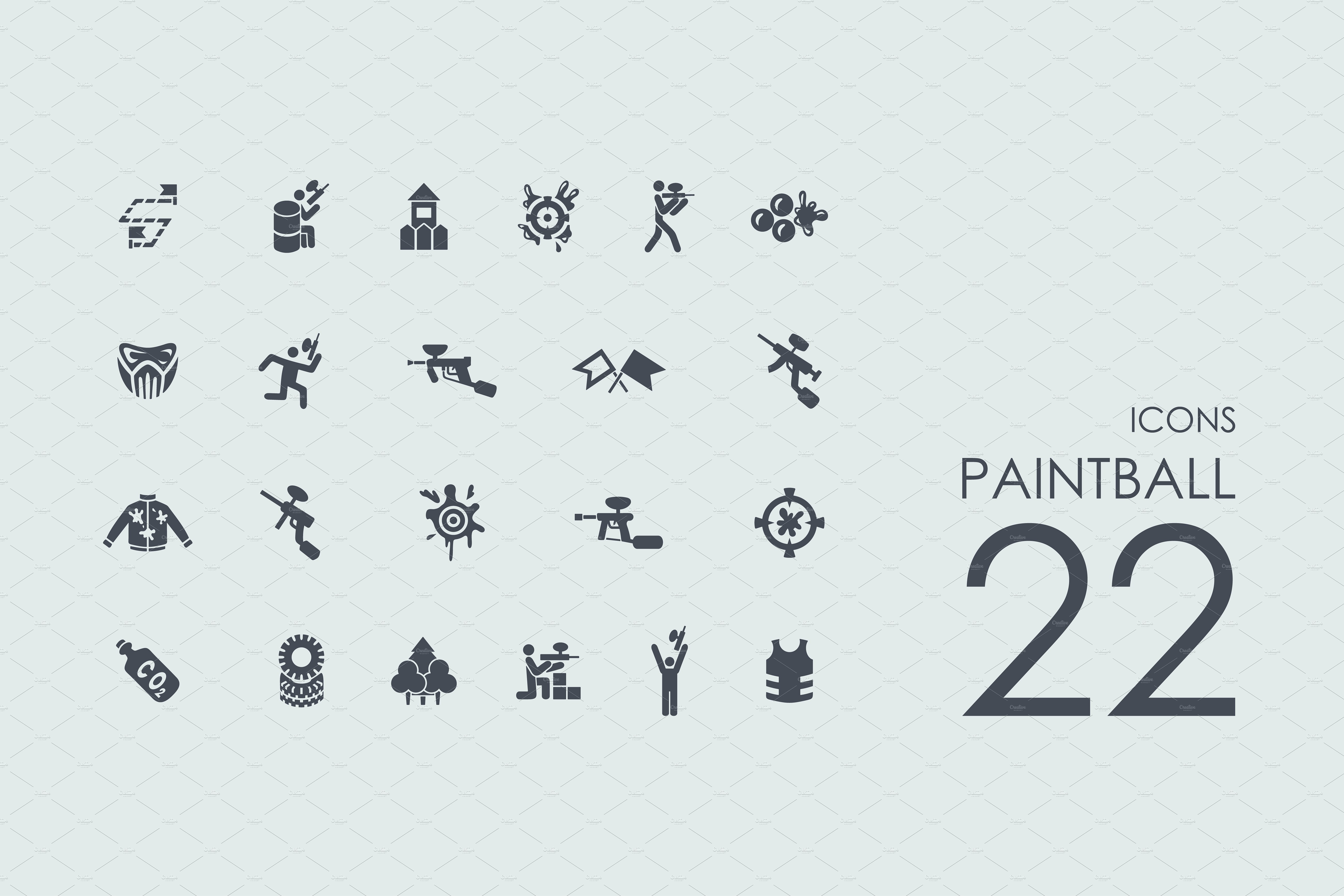 彩弹射击图标 22 Paintball icons #137