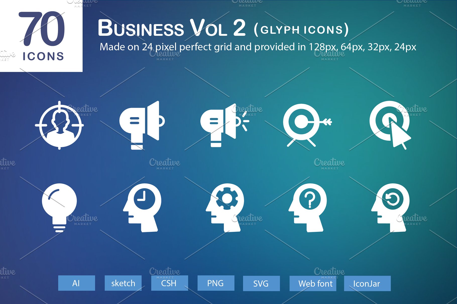 商业创意图标 70 Business Vol 2 Glyph