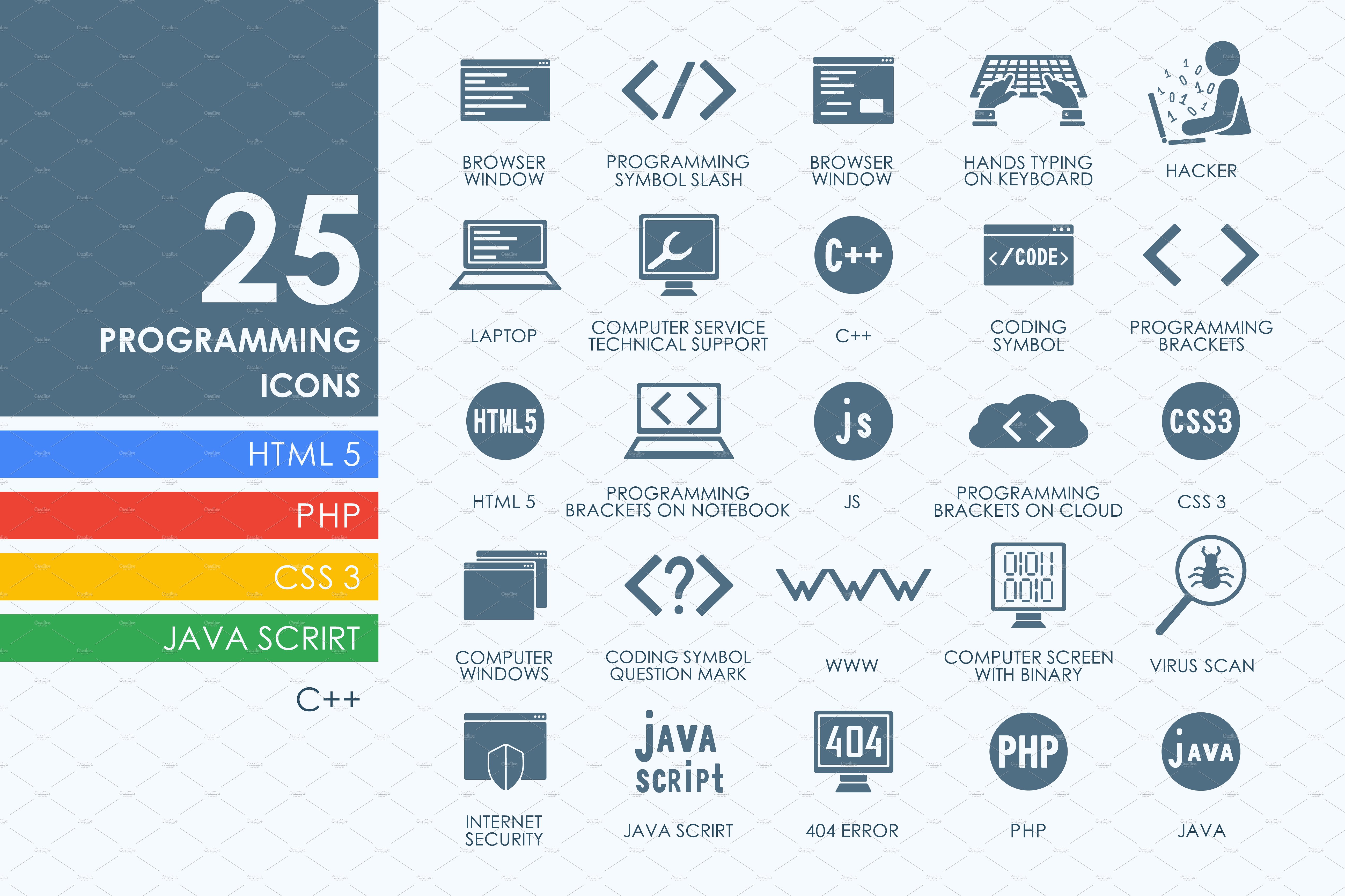 典型的程序编程图标 25 programming icons