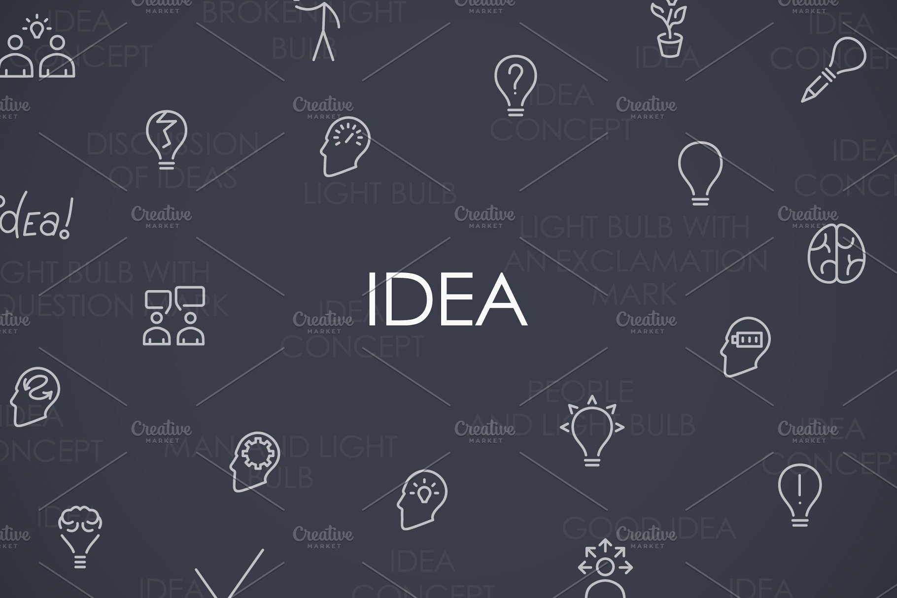 创意主题图标套装 Idea thinline icons #
