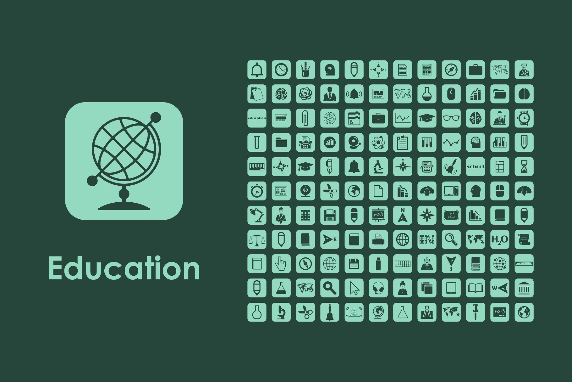 教育主题图标 Education icons #139764