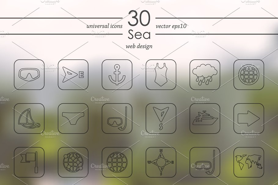 海洋主题图标 30 SEA icons #136187