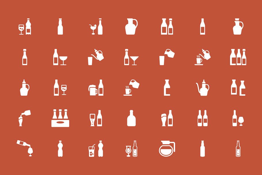 饮料图标素材 100  Drinks Vector Icon