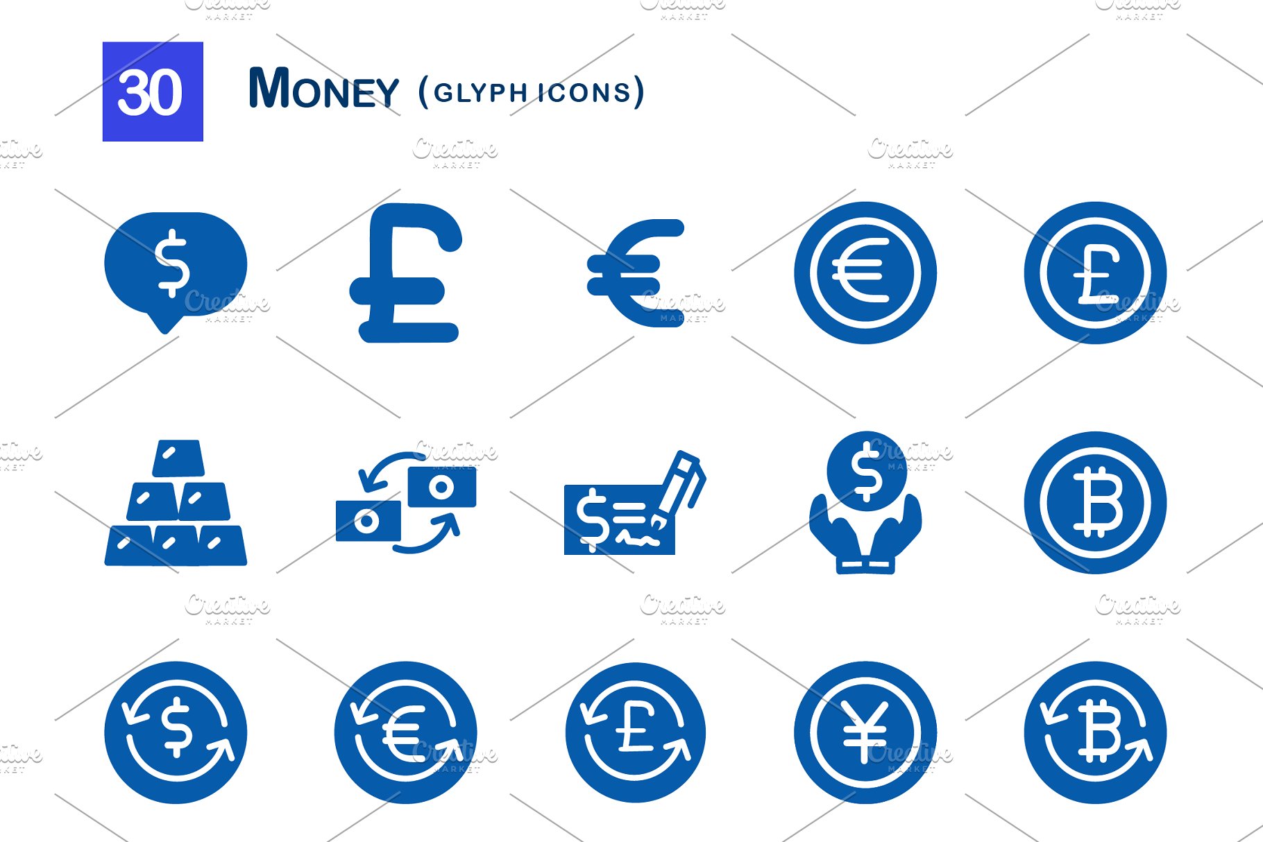 钱相关的图标 30 Money Glyph Icons #9