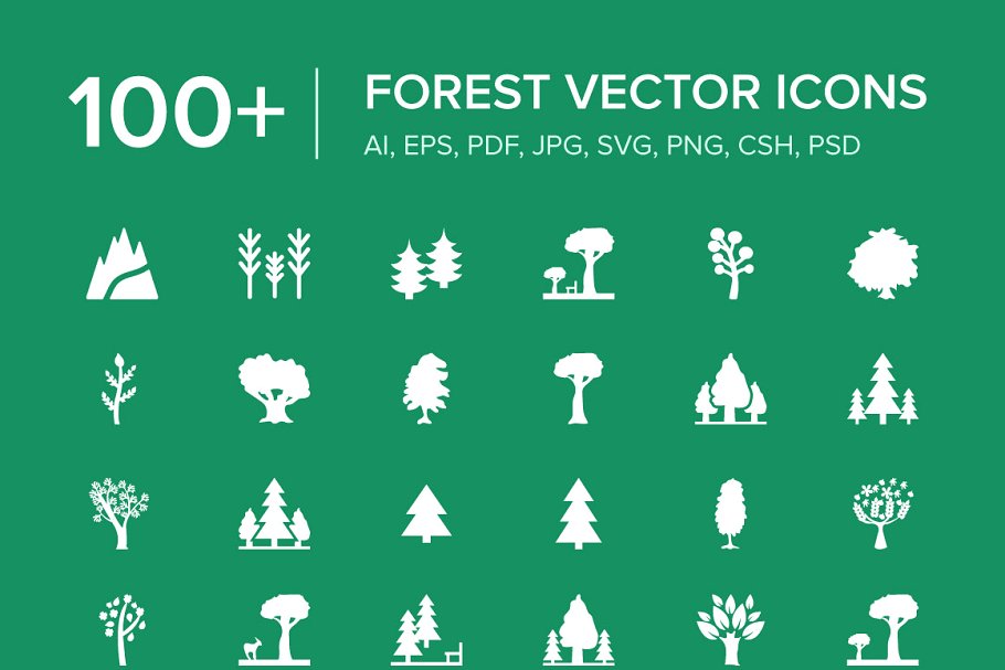 森林图标素材 100  Forest Vector Icon