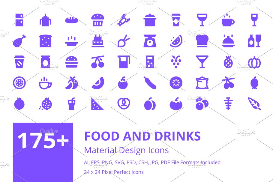 美食饮料图标 175 Food and Drinks Ma