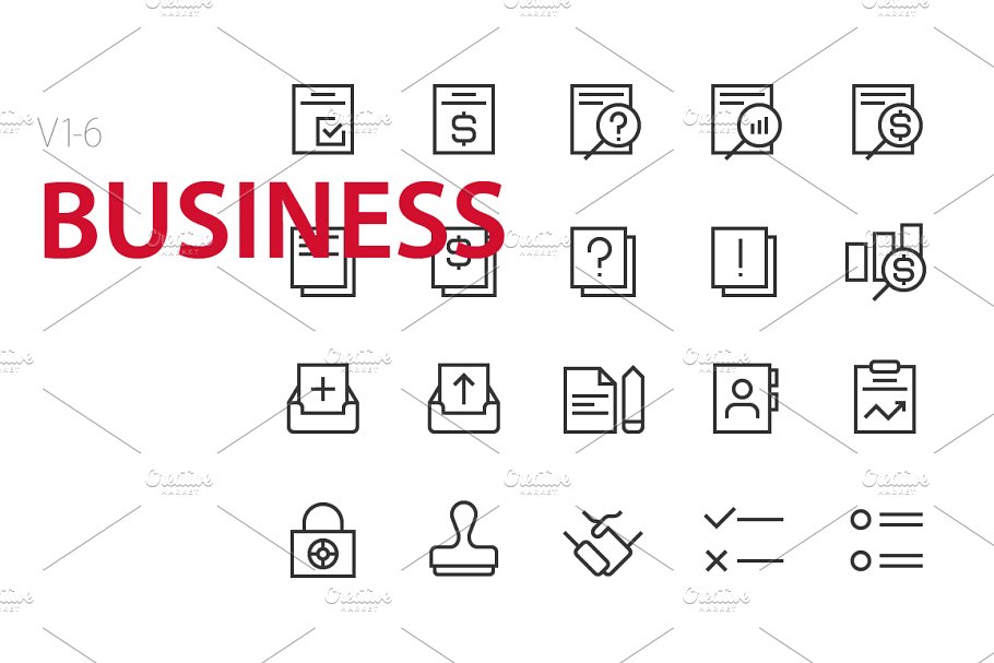 商业矢量图标 120 Business UI icons #