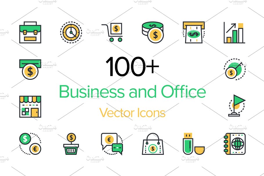 商业办公室图标 100 Business and Offi