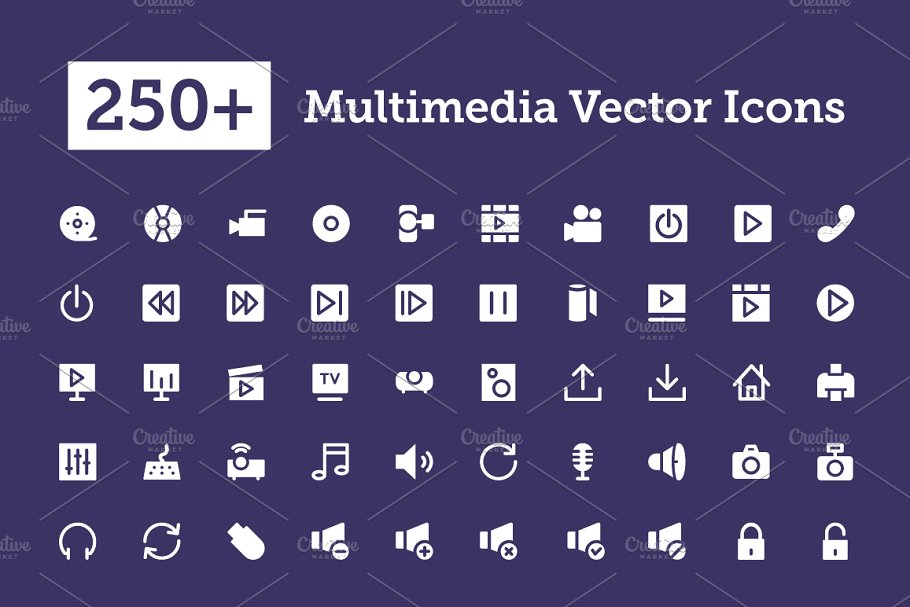 多媒体矢量图标 250  Multimedia Vector