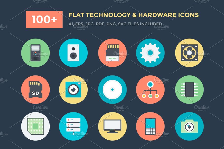 技术和硬件图标 100  Technology and Ha