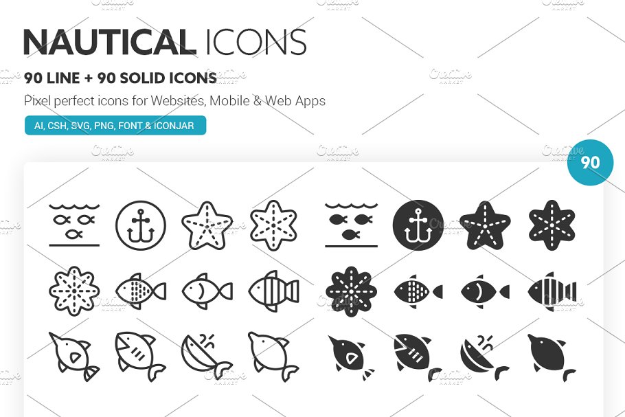 自然航海图标 Nautical Icons #138274