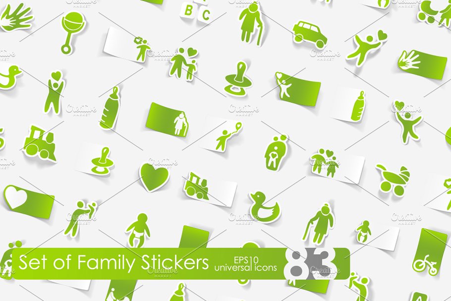 家庭元素图标 83 family stickers #136