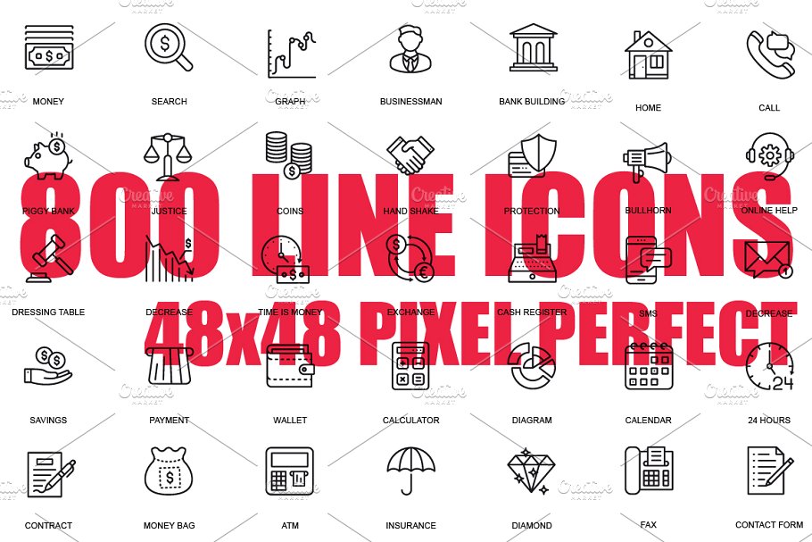 线型图标套装 Line Web Icons #92453