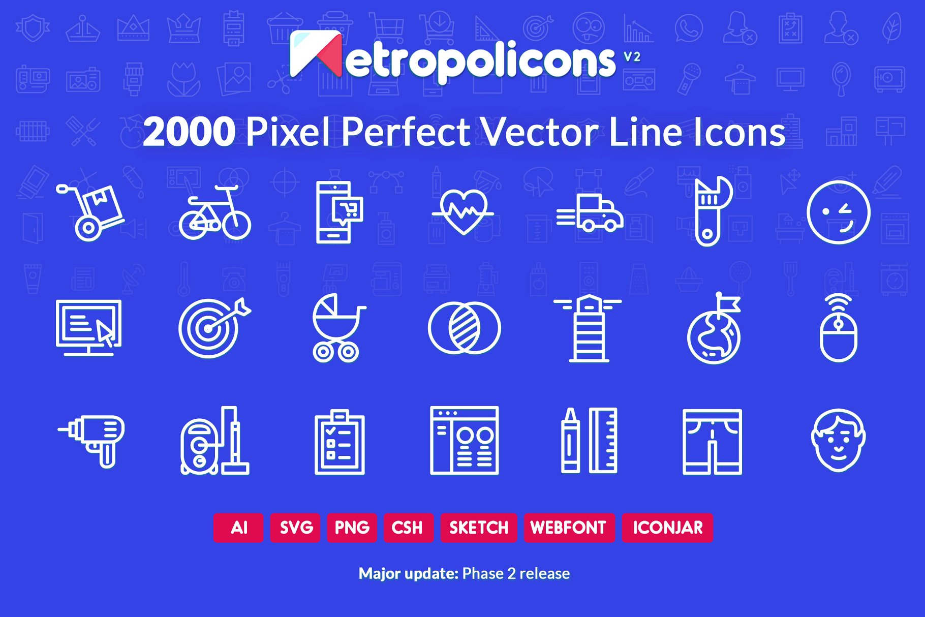 高品质常用图标合集 2000 Line Icons Set