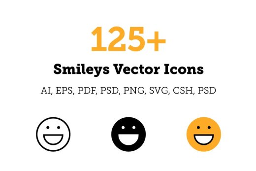 笑臉表情圖標包 125 Smileys Vector Ic