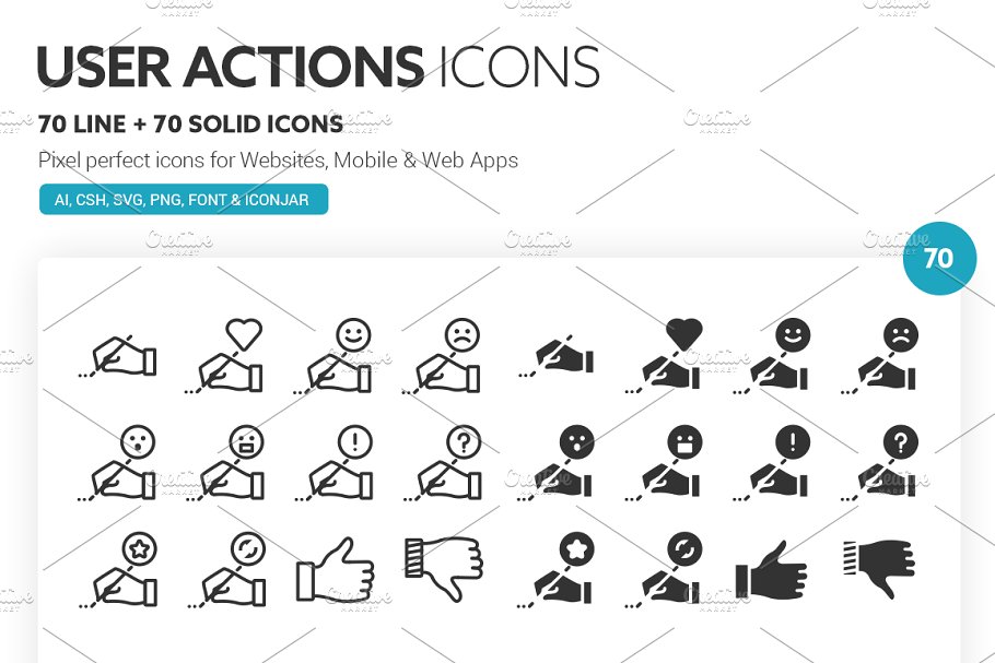 用户行为的图标套装 User Actions Icons #