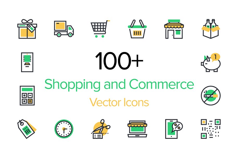 购物和电商图标 100 Shopping and Comm