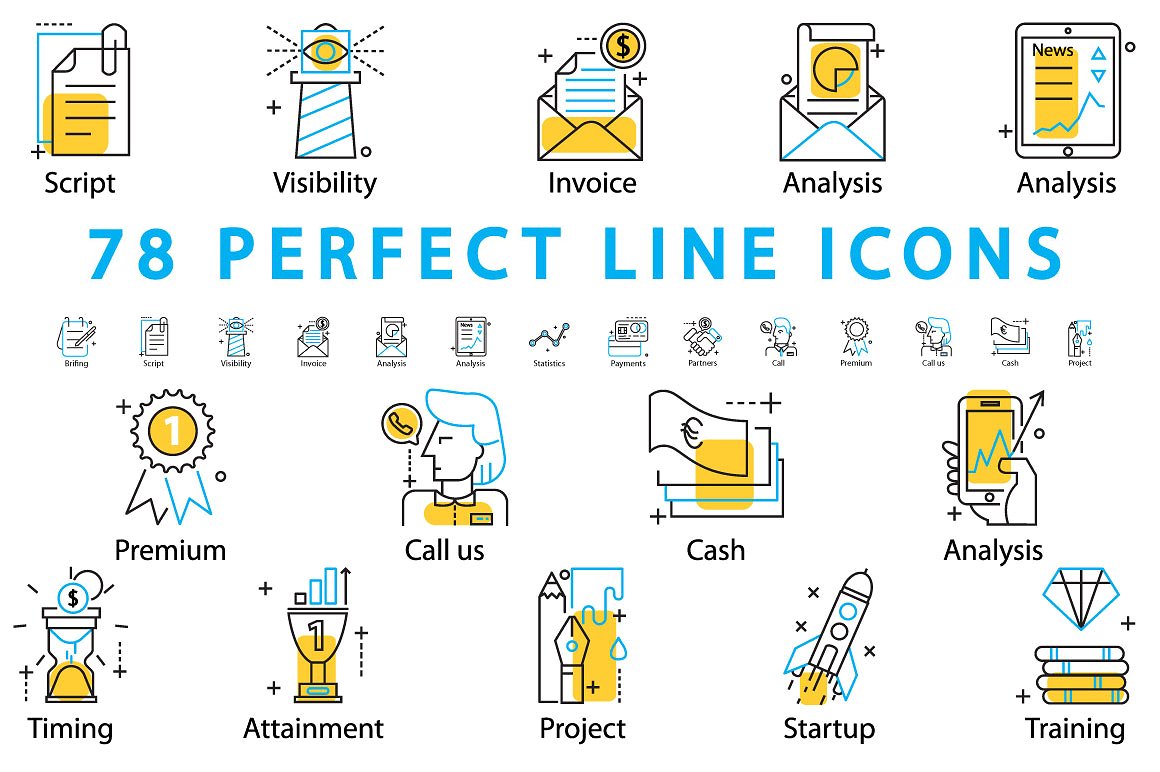 完美的线形图标下载 78 PERFECT LINE ICON