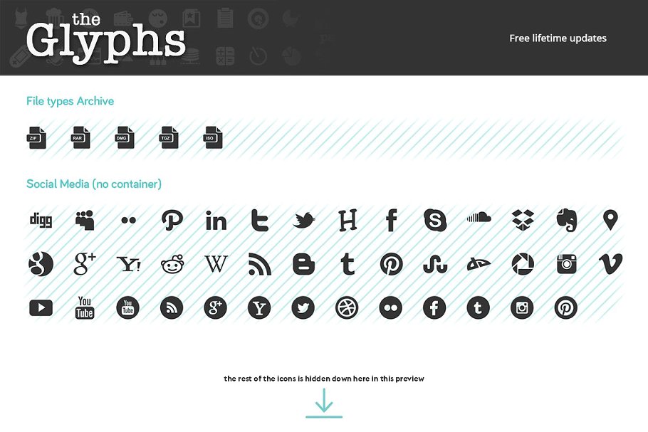 图形效果的图标素材 The Glyphs 1700 icon