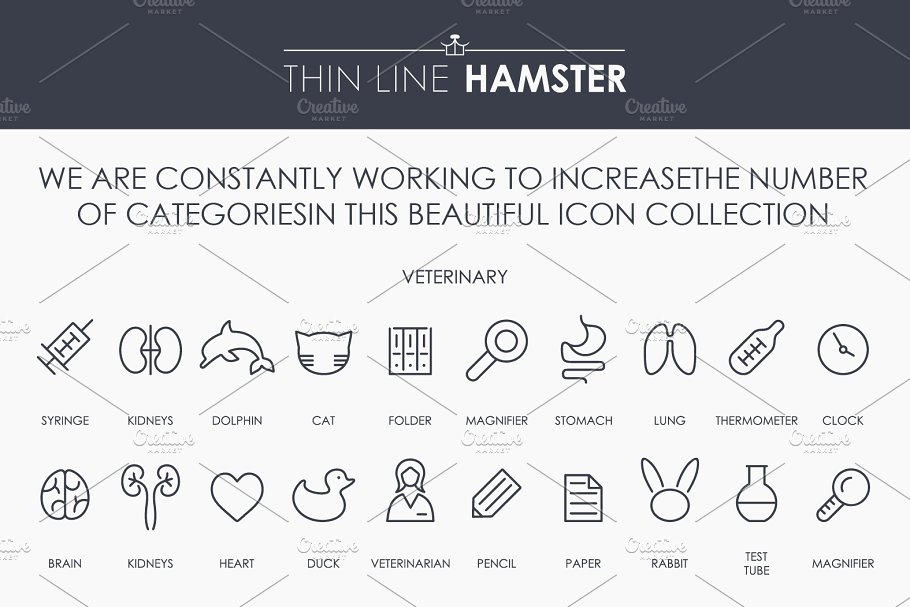 线型常用图标 Thin Line HAMSTER Icons