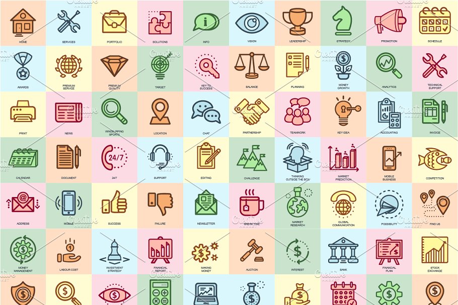 线型图标 1650 Line Icons Bundle #1