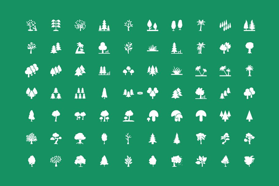 森林图标素材 100  Forest Vector Icon