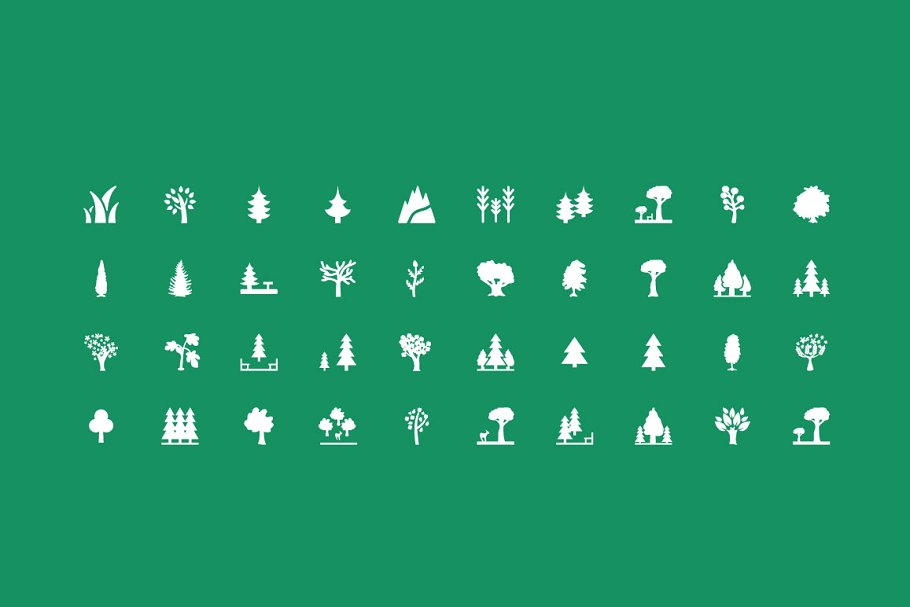 森林图标素材 100 Forest Vector Icon