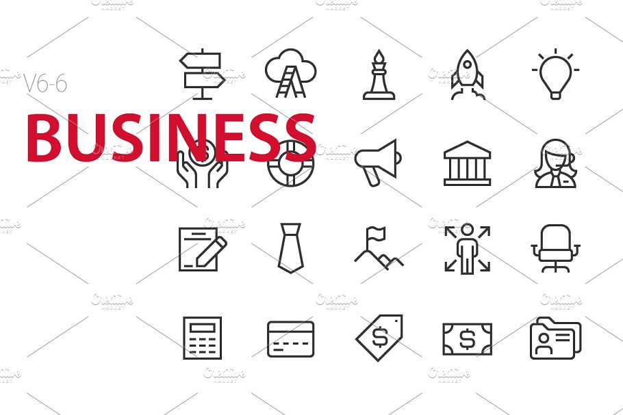 商业矢量图标 120 Business UI icons #