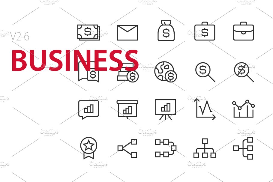 商业矢量图标 120 Business UI icons #