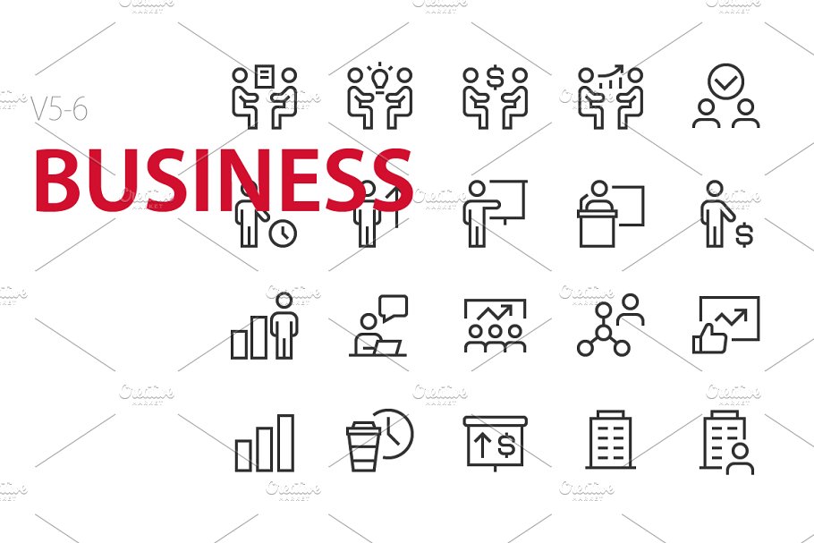 商业矢量图标 120 Business UI icons #