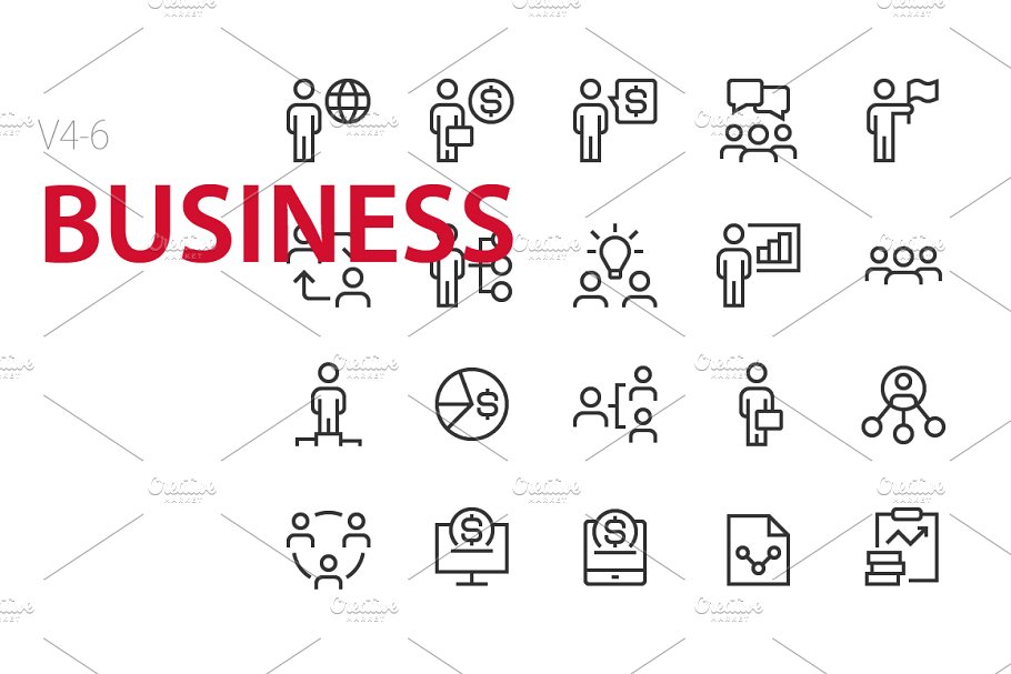 商业矢量图标 120 Business UI icons #