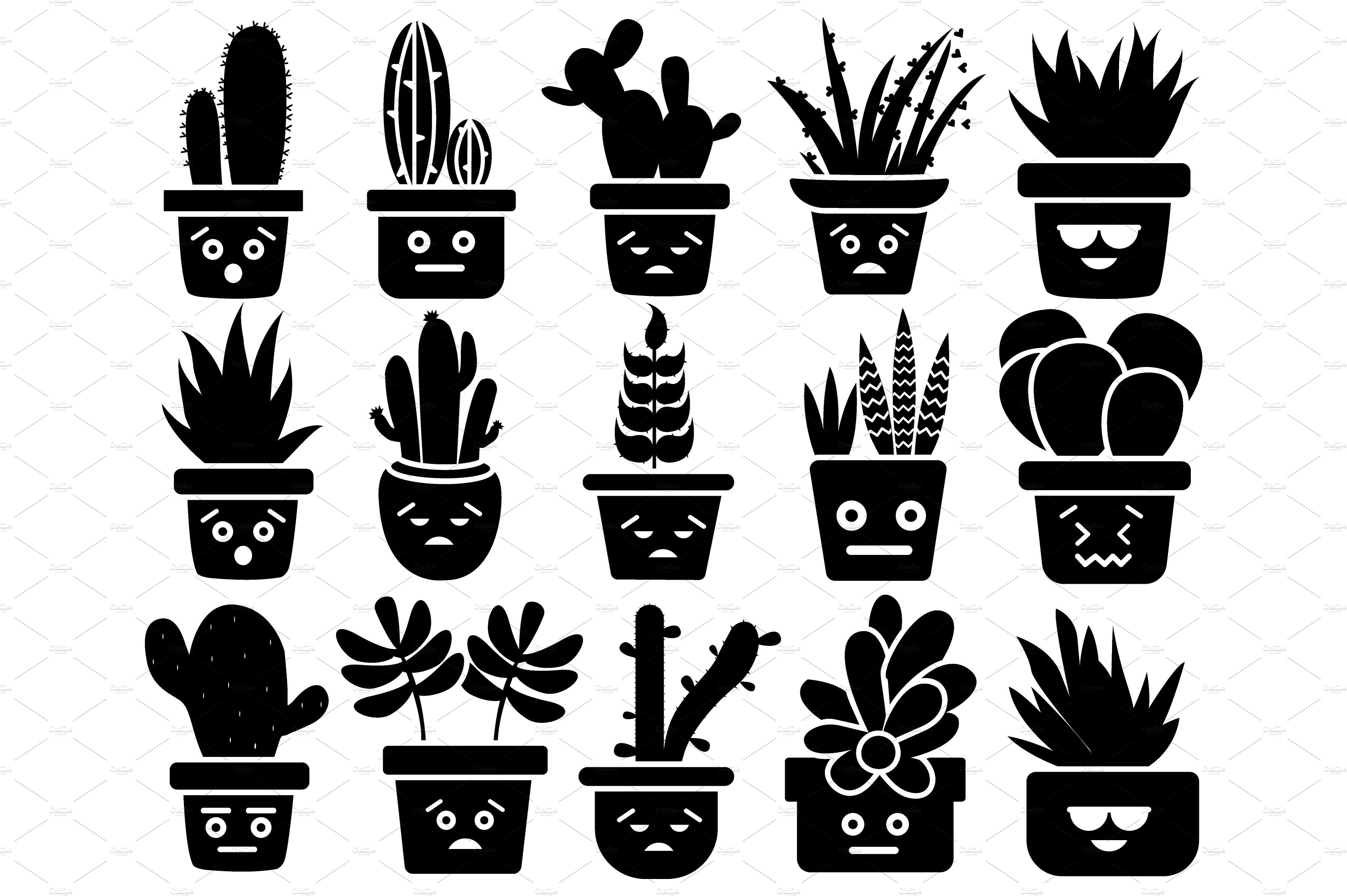 仙人掌矢量图标 Cactus and Succulents