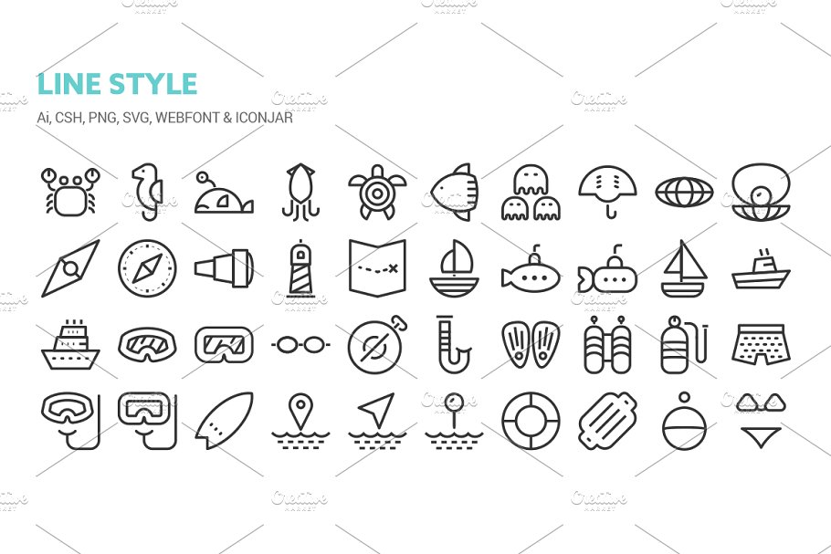 自然航海图标 Nautical Icons #138274