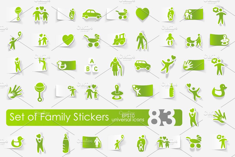 家庭元素图标 83 family stickers #136