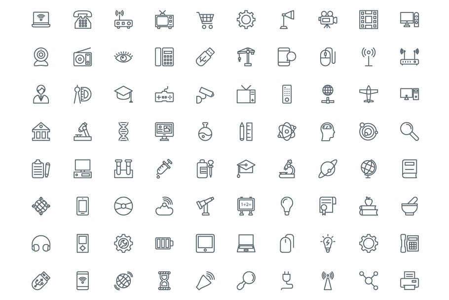 科技线型图标 290 Science Line Icons