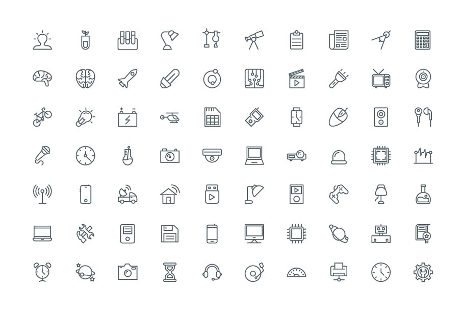 科技线型图标 290 Science Line Icons