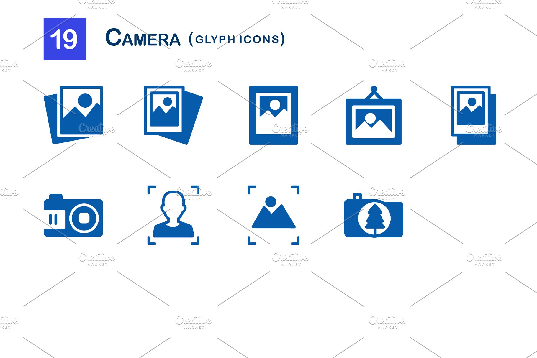 相机图形图标 19 Camera Glyph Icons #