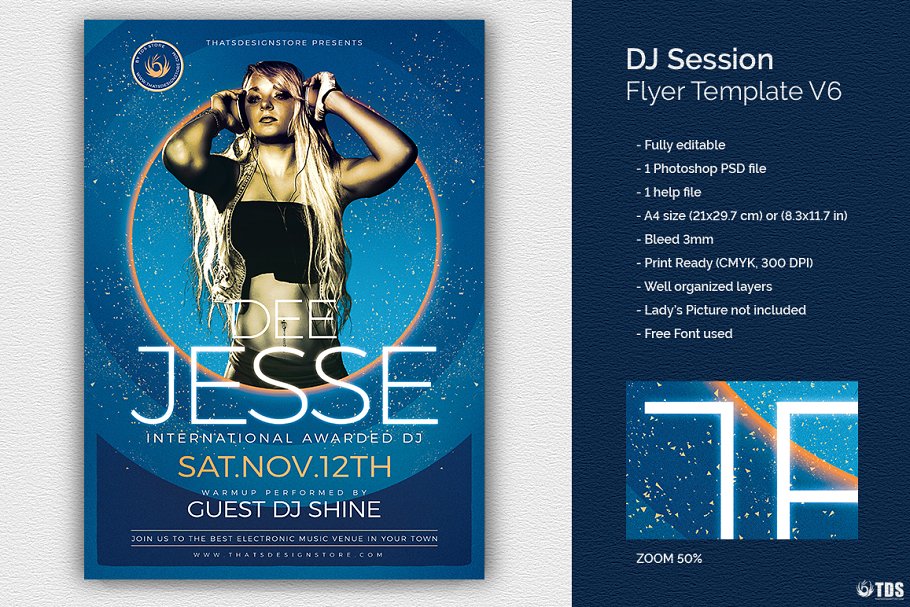音乐海报设计模板 DJ Session Flyer PSD