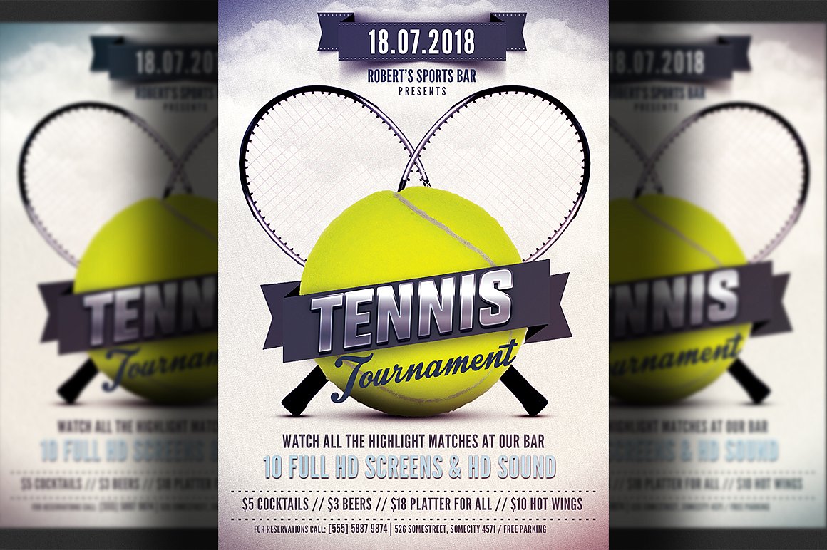 C模板 Tennis Flyer Template #132