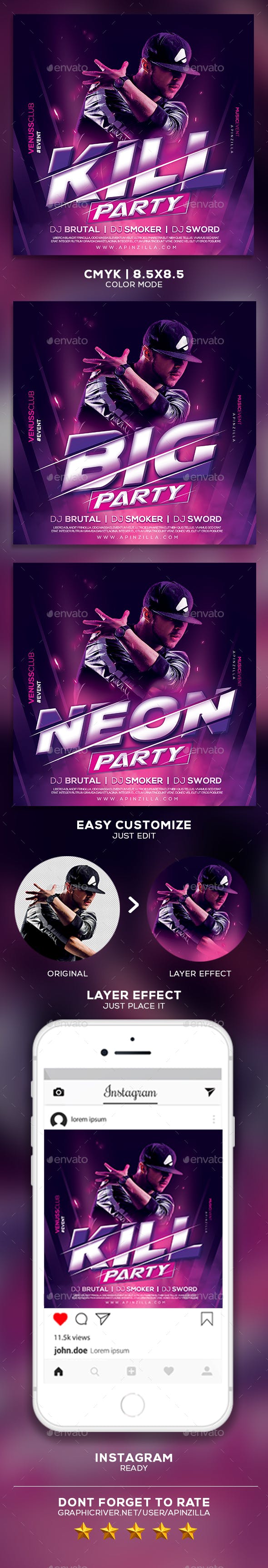 DJ音乐派对传单设计DJ Music Party Flyer