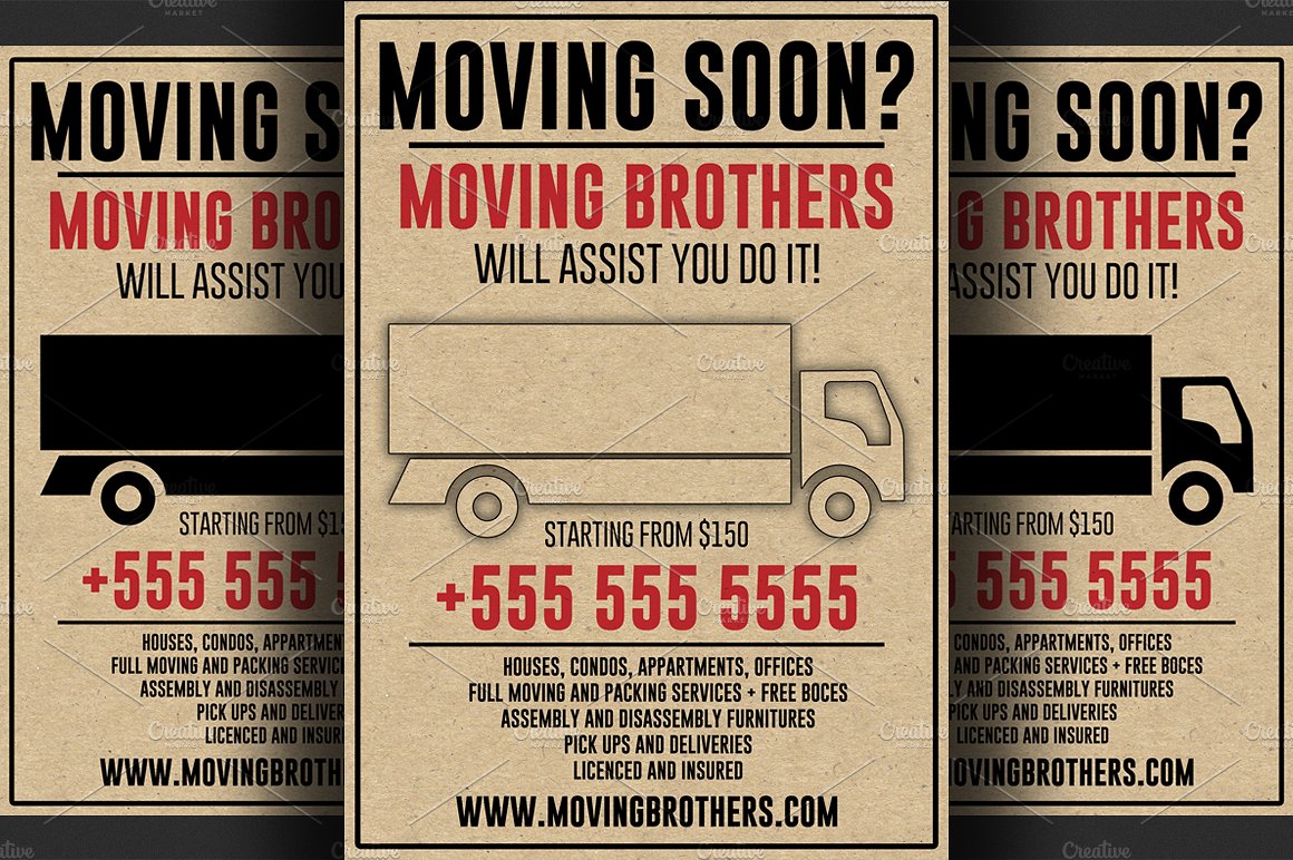 搬家公司宣传单模板 Moving Company Flyer