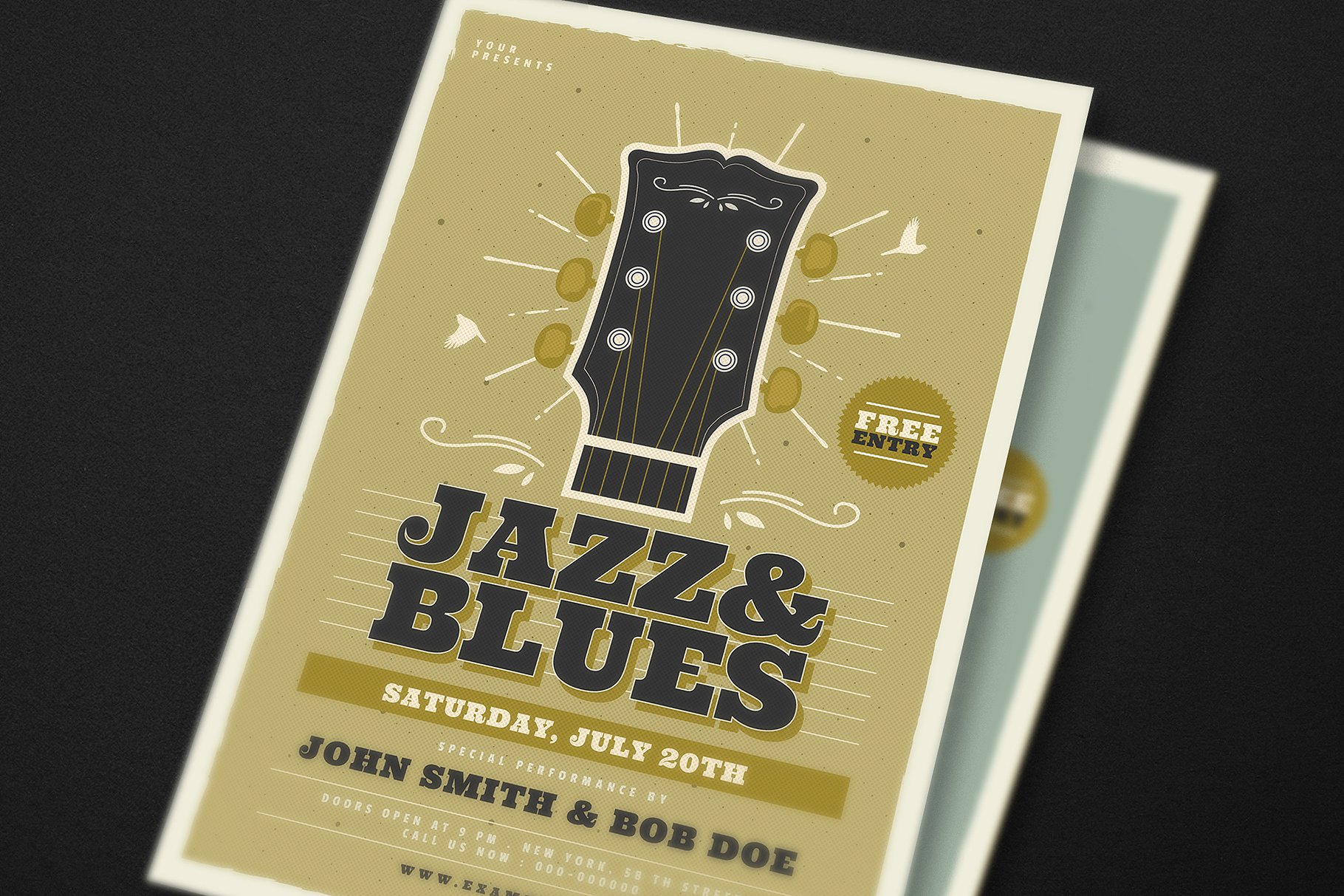 复古爵士音乐海报设计模板 Jazz &amp