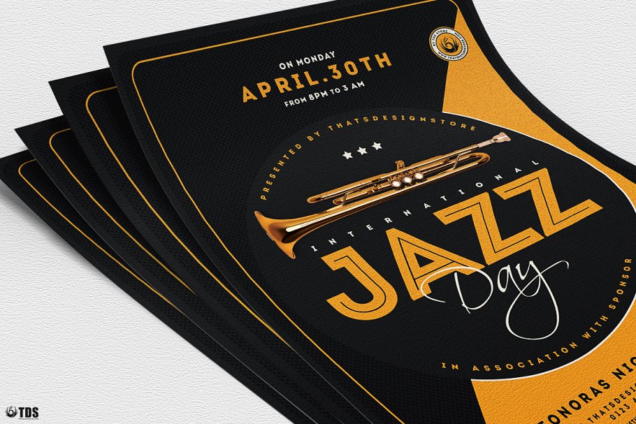 爵士音乐海报设计模板 Jazz Day Flyer PSD