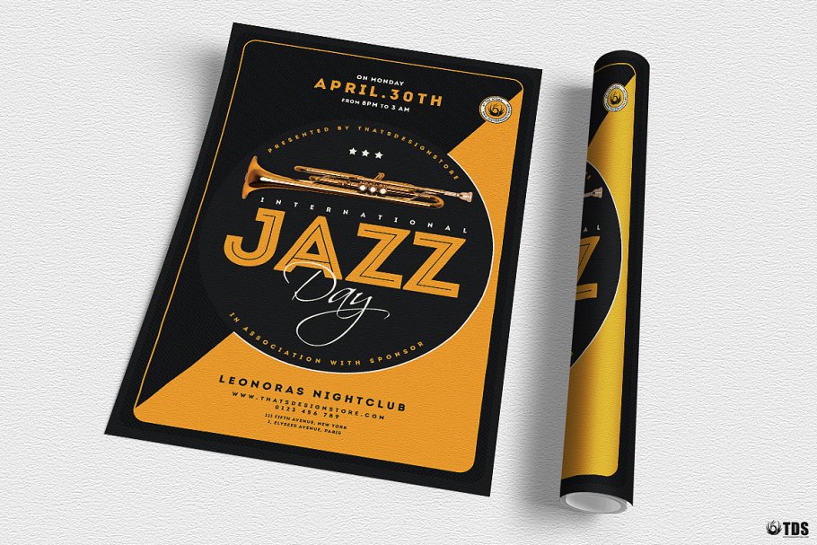 爵士音乐海报设计模板 Jazz Day Flyer PSD