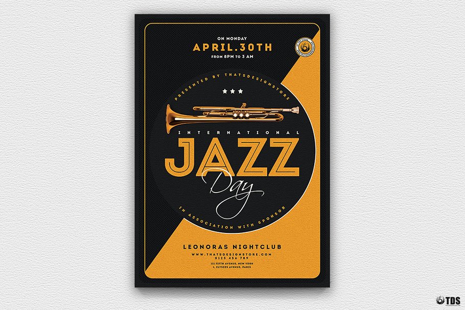 爵士音乐海报设计模板 Jazz Day Flyer PSD