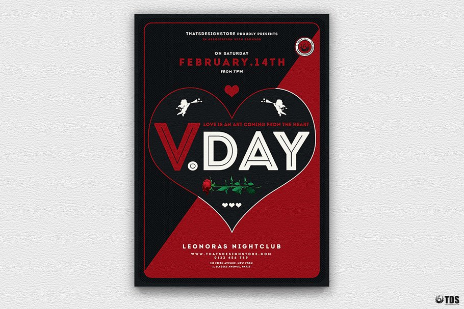 情人节海报制作模板 Valentines Day Flyer