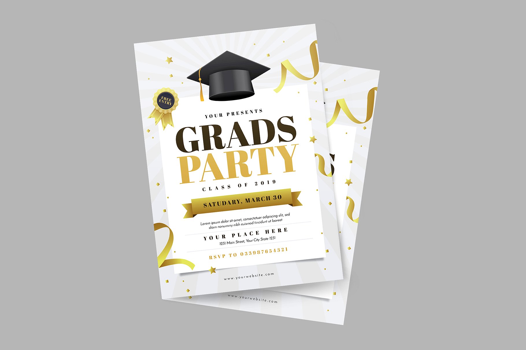 毕业宣传海报模板 Graduation Party Flye