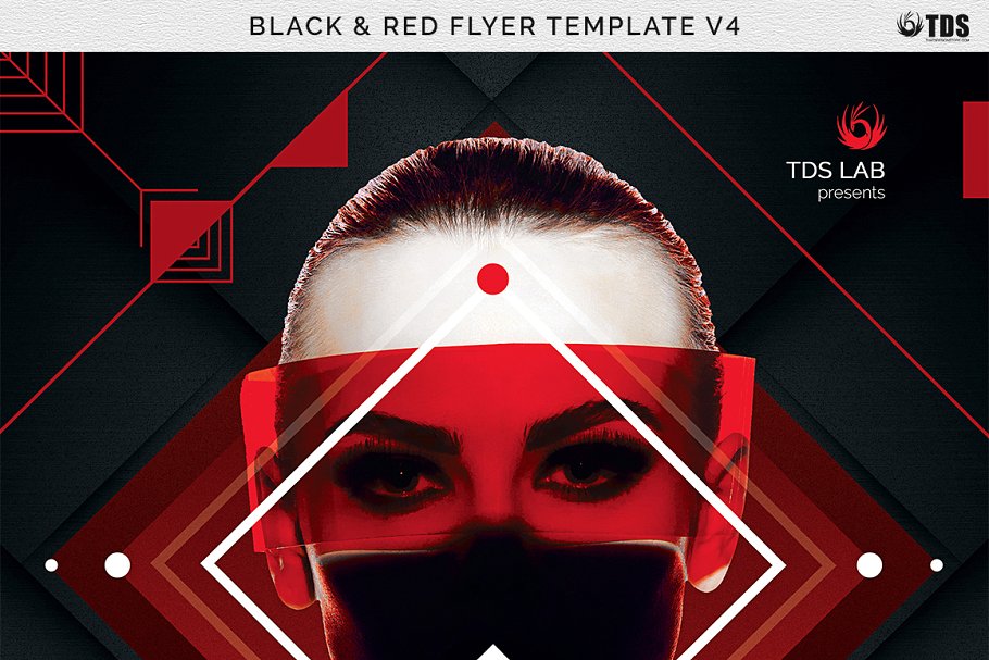 时尚红黑海报设计模板 Black and Red Flyer