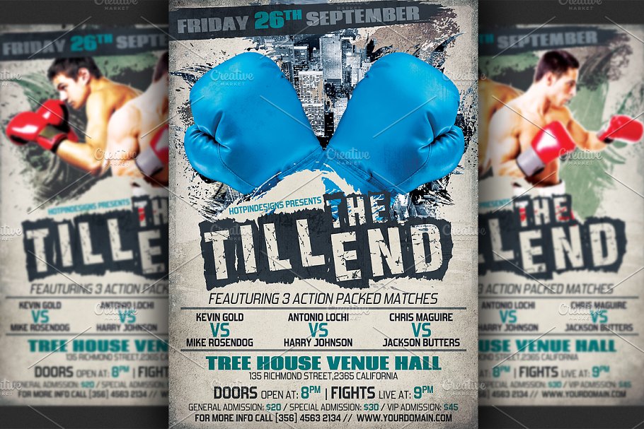 拳击宣传海报模板 Boxing Flyer Template